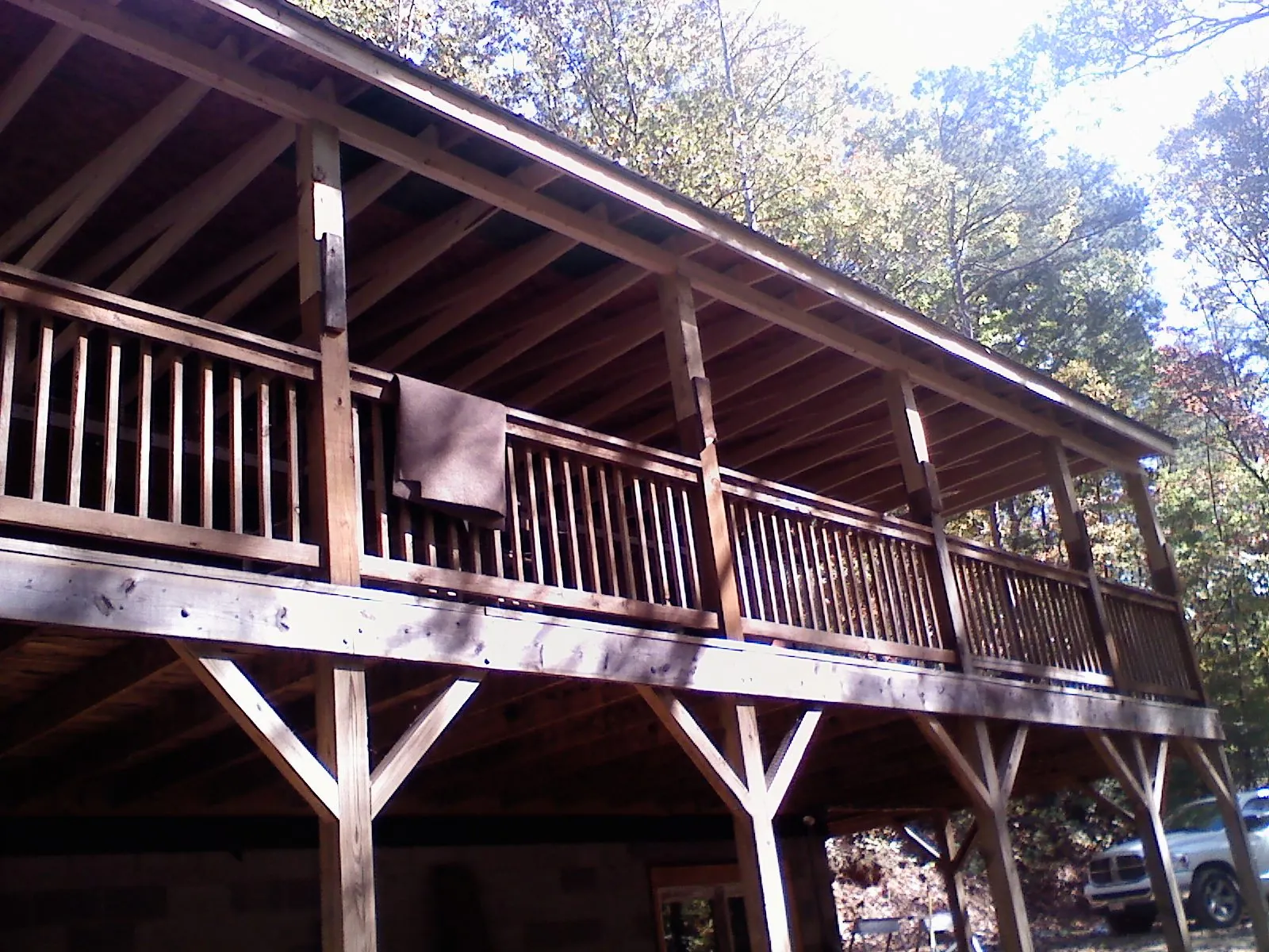Timber framing under a new elevated porch and deck — Roof Leak Repair in Mullica Hill by Roofing Brothers